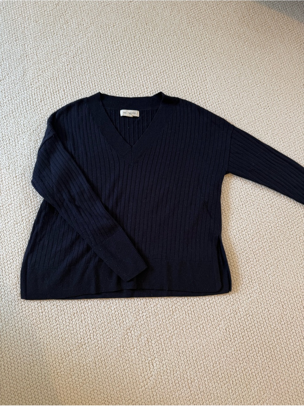 Nordstrom Navy summer weight V-neck sweater .